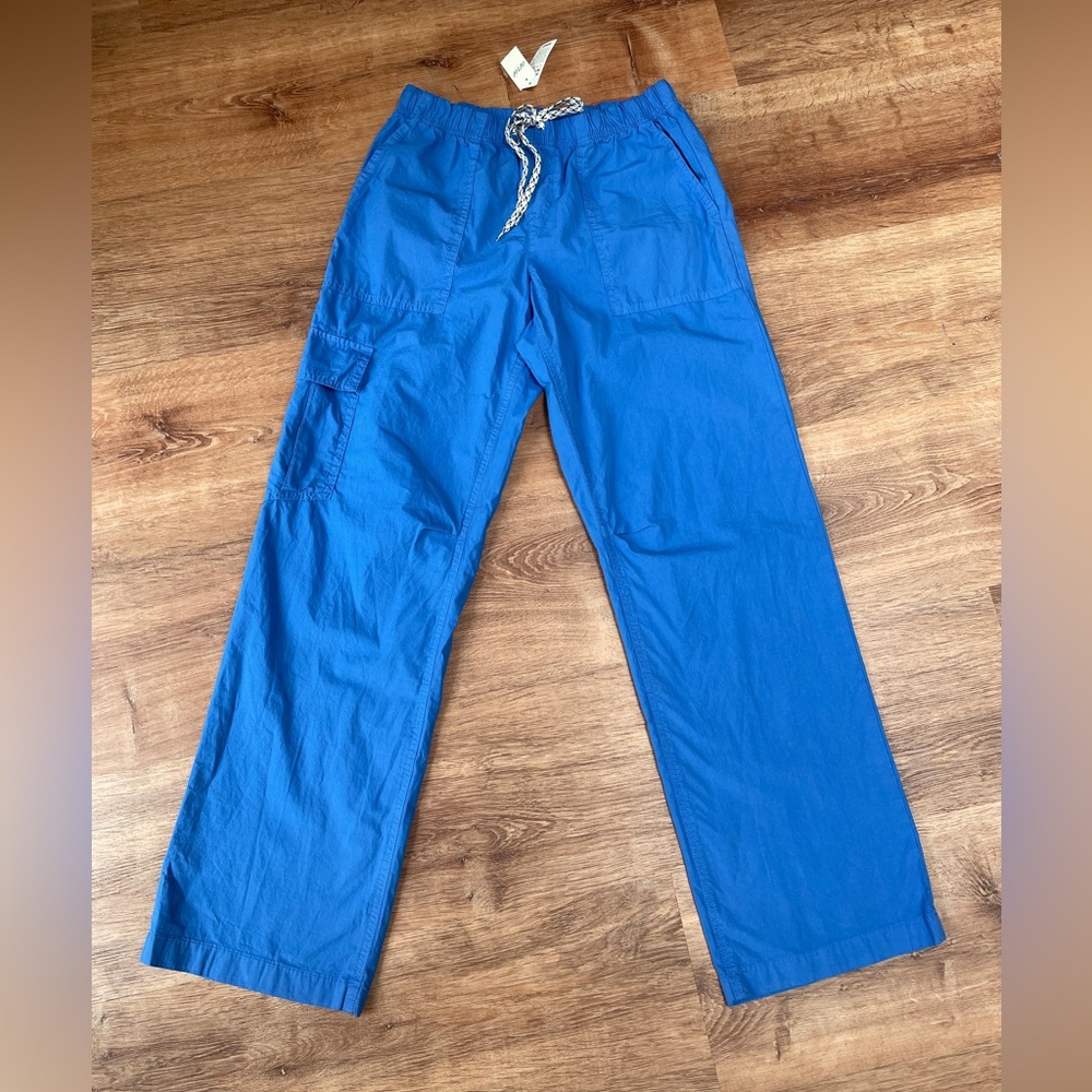 NWT Aerie baggy cargo skater pants XS cotton sustainable drawstring cobalt blue - Picture 4 of 15